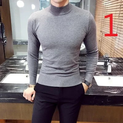 

2022 autumn long-sleeved t-shirt v-neck sweater men's silk Korean version of slim silk