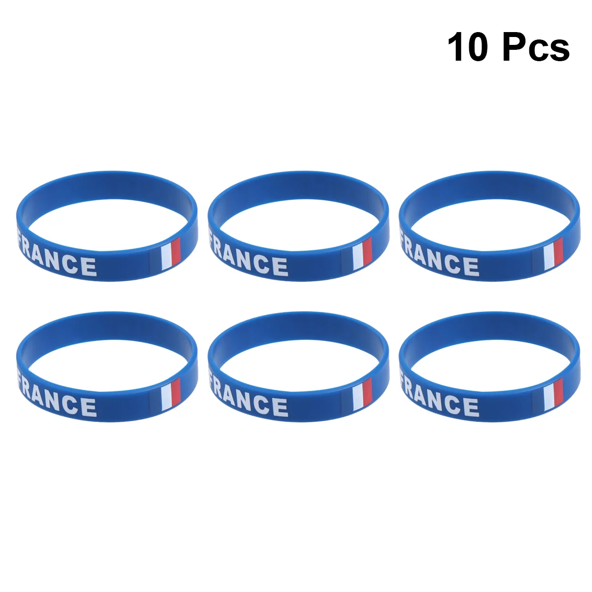 

10pcs France Flag Unisex Silicone Bracelet Rubber Wristband for Souvenir Fan Supporter Soccer Football Basketball Athletics