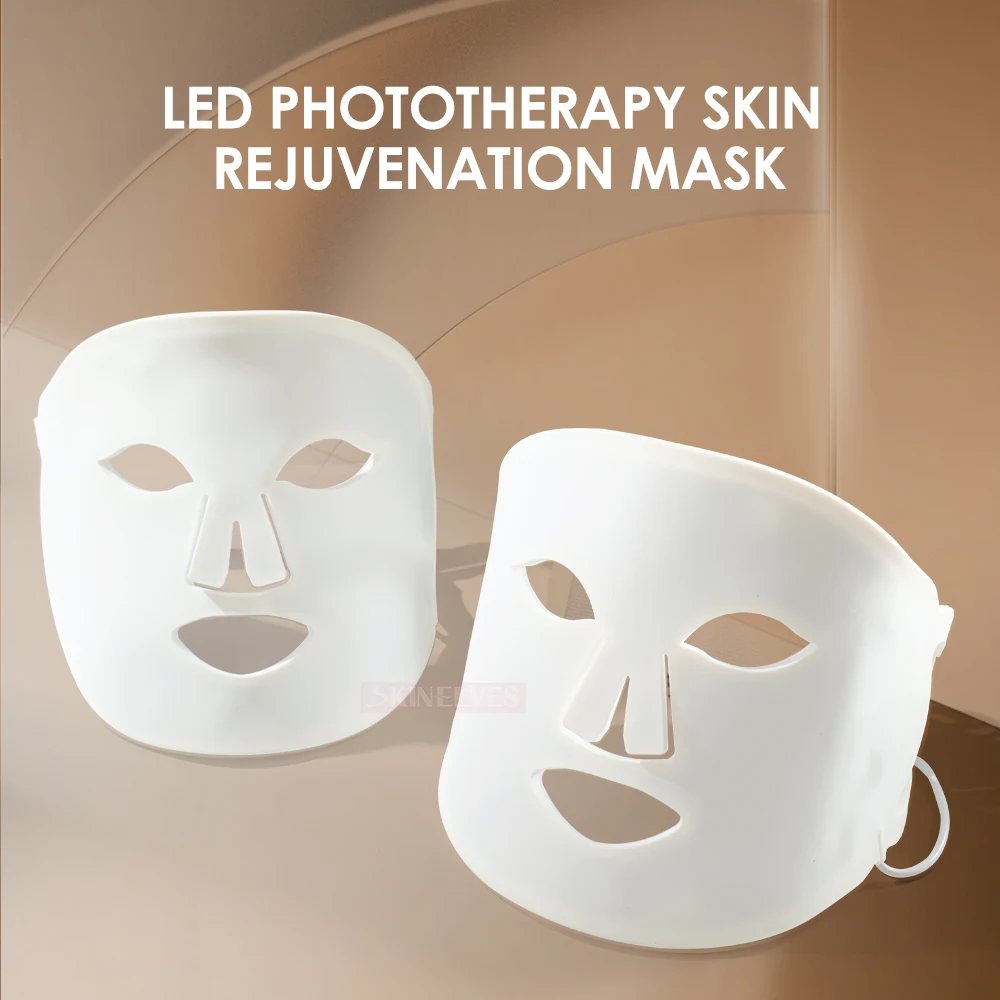 PDT Led Face Infrared Red Light Therapy Facial Mask Korean Whitening Skin Care Phototherapy Silicone Wireless Led Beauty Mask