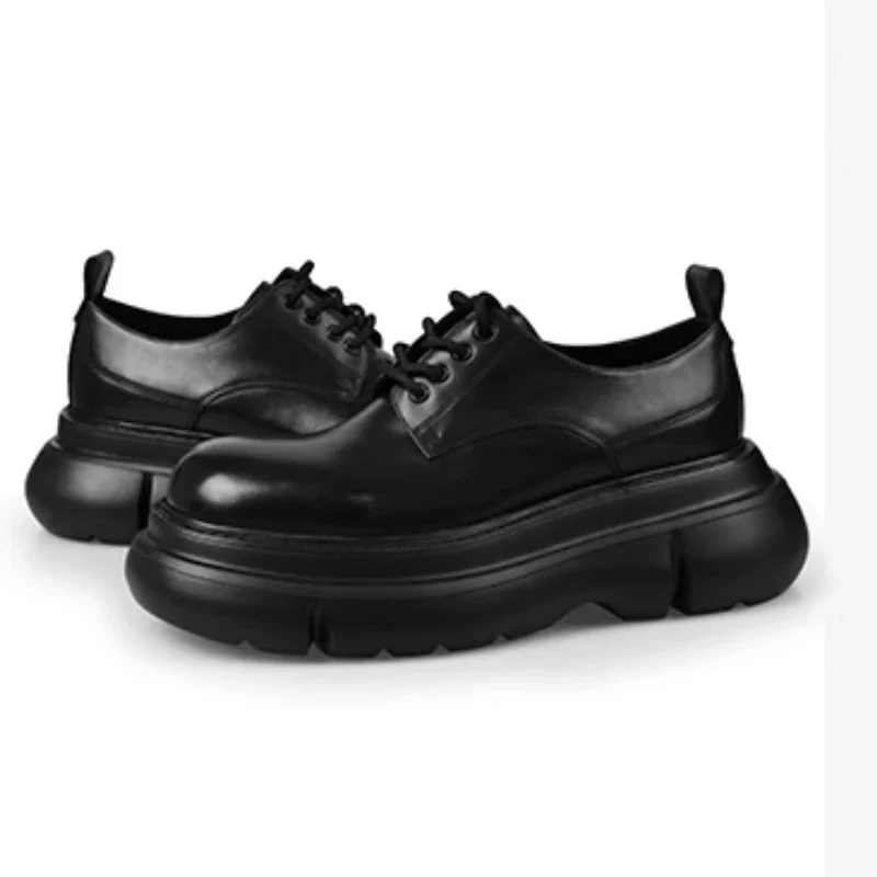 Удобные дышащие повседневные туфли ручной работы из натуральной кожи на толстой