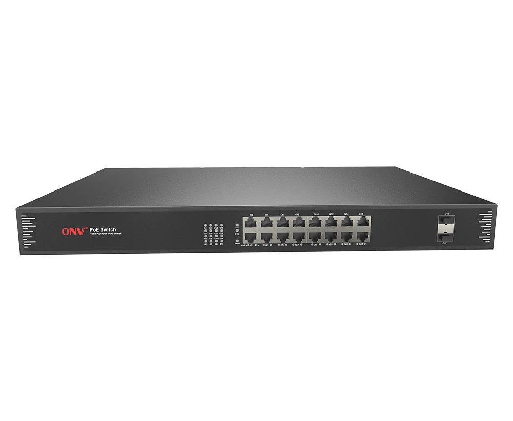 

ONV 16*10/100/1000M RJ45 порты и 2*1000M SFP Gigabit Ethernet сетевой коммутатор Poe источник питания для ip-камеры