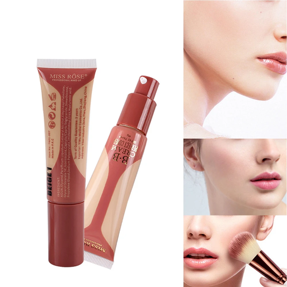 

BB Cream Full Cover Face Base Liquid Foundation Makeup Waterproof Long Lasting Facial Concealer Whitening Cream Korean Make Up