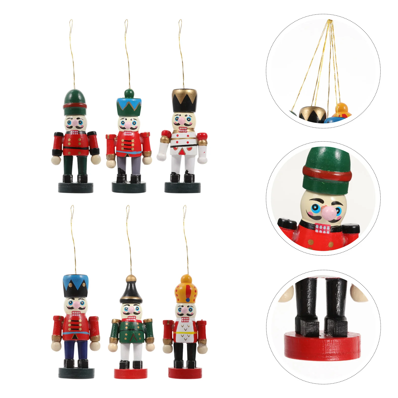 

Christmas Nutcracker Ornaments Wooden Tree Figures Soldier Decorations Decoration Decor Ornament Figurines Hangingnutcrackers
