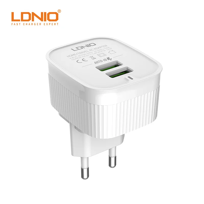 Ldnio A201 Home Travel Fast Wall Charger WIth 2 Auto-ID Mobile Charger 2.4A Dual Usb Intelligent Power Supply Adapter