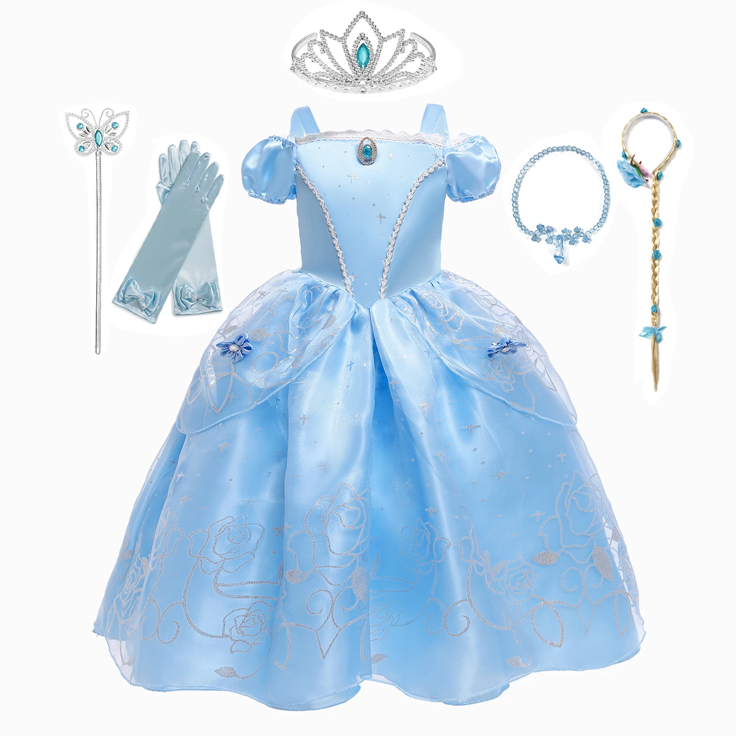 Платье для косплея Мирабель Рапунцель Золушка Белль Аврора |