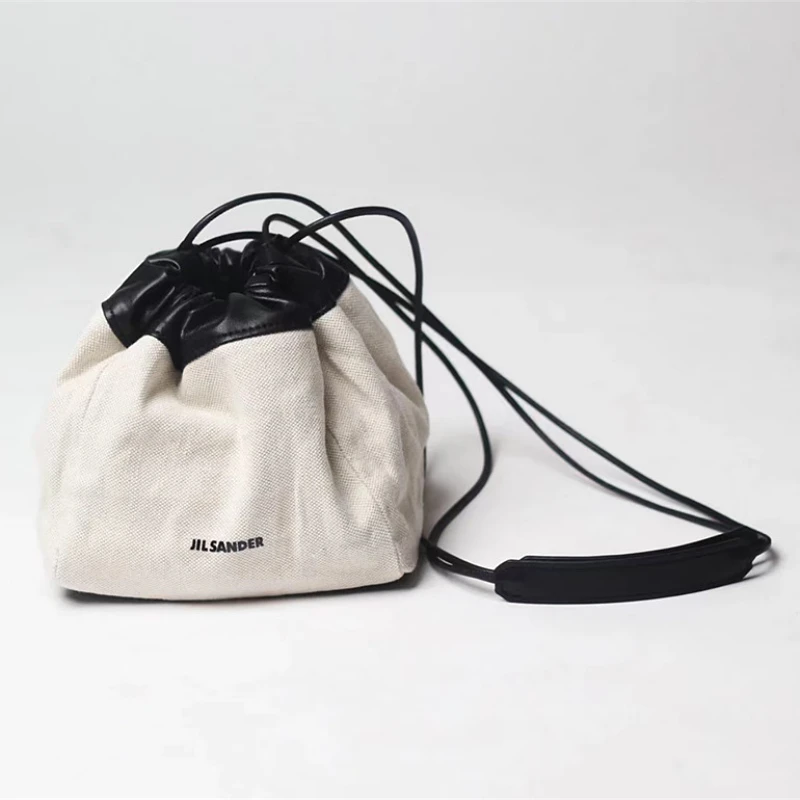 Jil sander Canvas bag Bucket bag Designer bags Fashion Luxury genuine leather Shoulder bags High-capacity Women's Handbag