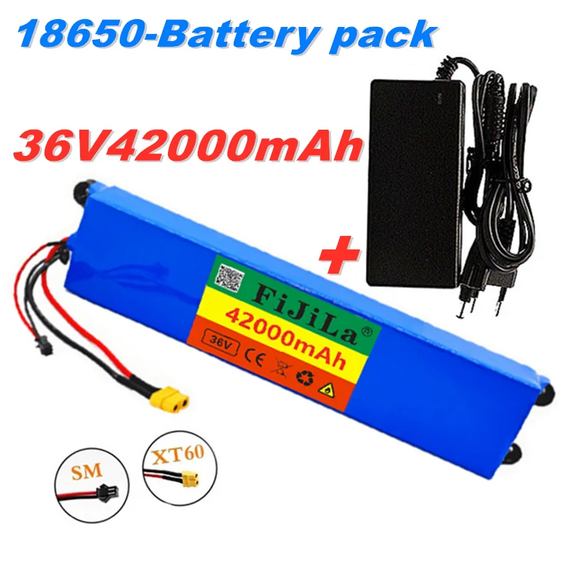 

36V 42Ah 18650 Rechargeable lithium Battery pack 10S3P 500W High power for Modified Bikes Scooter Electric Vehicle,With BMS