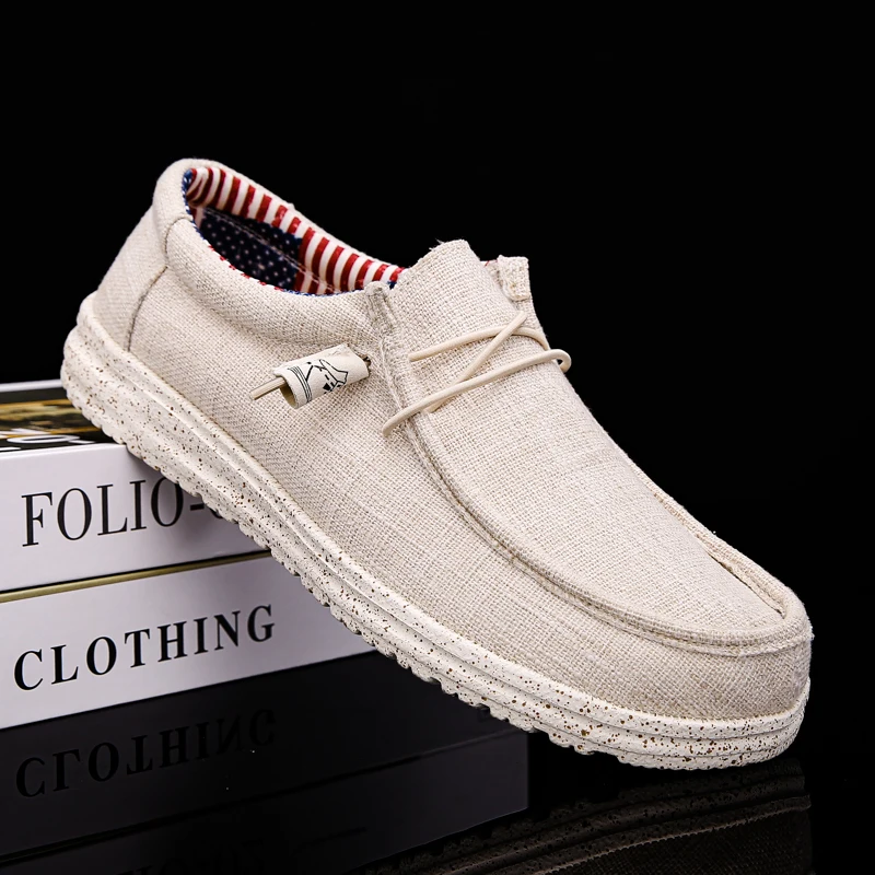 

2023 Summer Canvas Men's Shoes Breathable Men Vulcanized Shoes Slip Wear Men's Flat Shoes Fashion Soft Casual Shoes Plus Size 48
