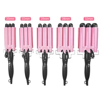 20222528mm professional ceramic hair curling triple barrel crimper wave water ripple rolls electric hair curler styling tool