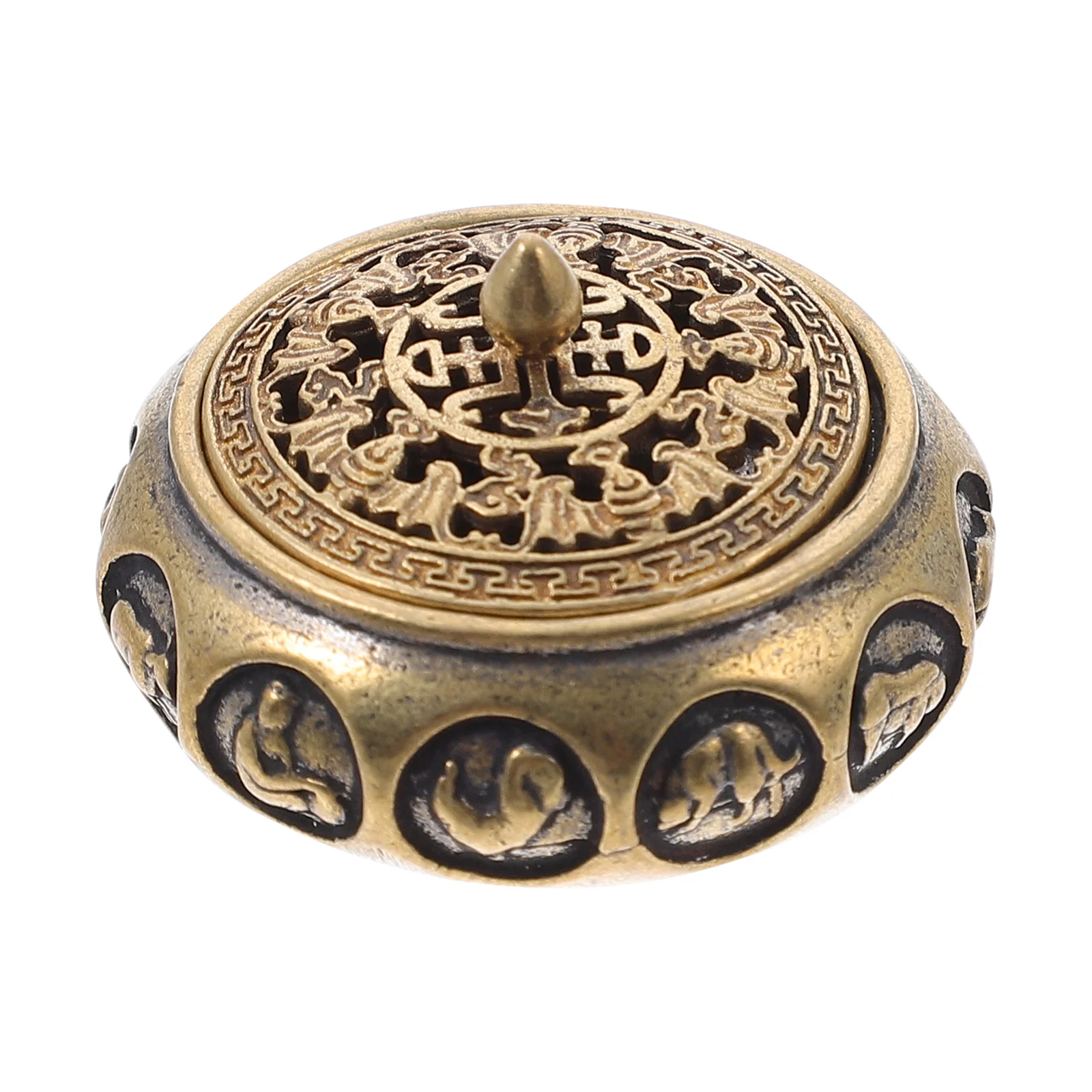 

Burner Chinese Censer Metal Holder Ash Tray Container Aromatherapy Ornamentvintage Furnace Handicraft
