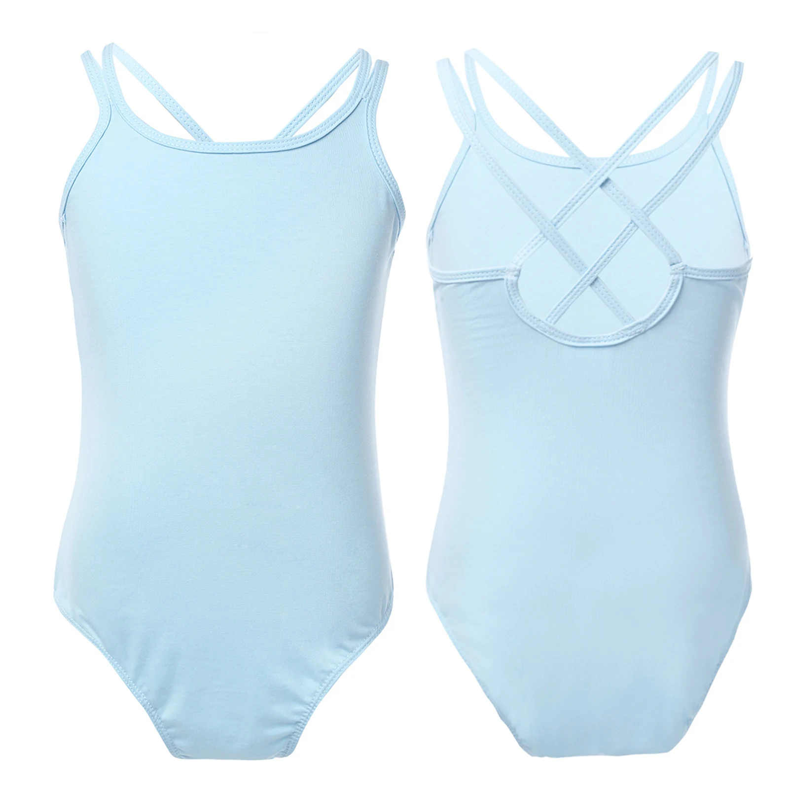

Gymnastics Leotard for Kids Girls Ballet Dance Leotard Dress Spaghetti Strap Criss Cross Athletic Bodysuit Balleina Costumes