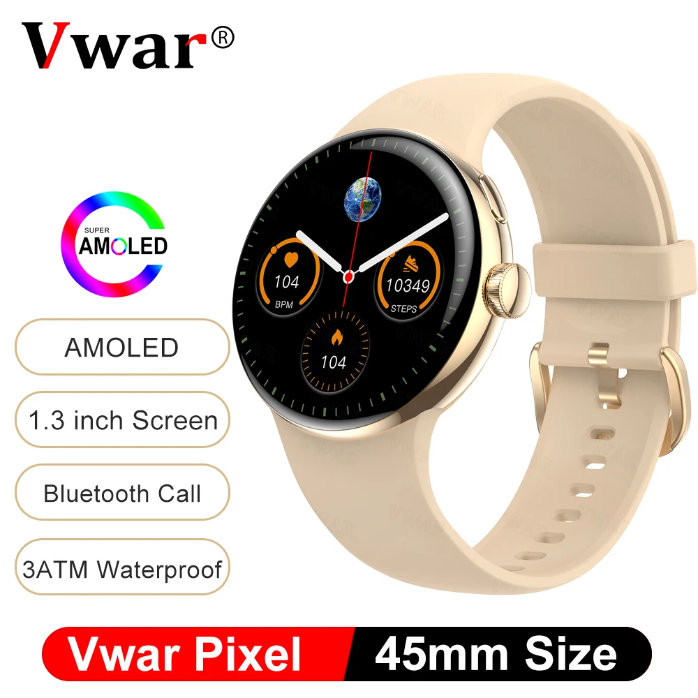 

Смарт-часы Vwar Pixel, AMOLED, водостойкие до 3 АТМ, 45 мм