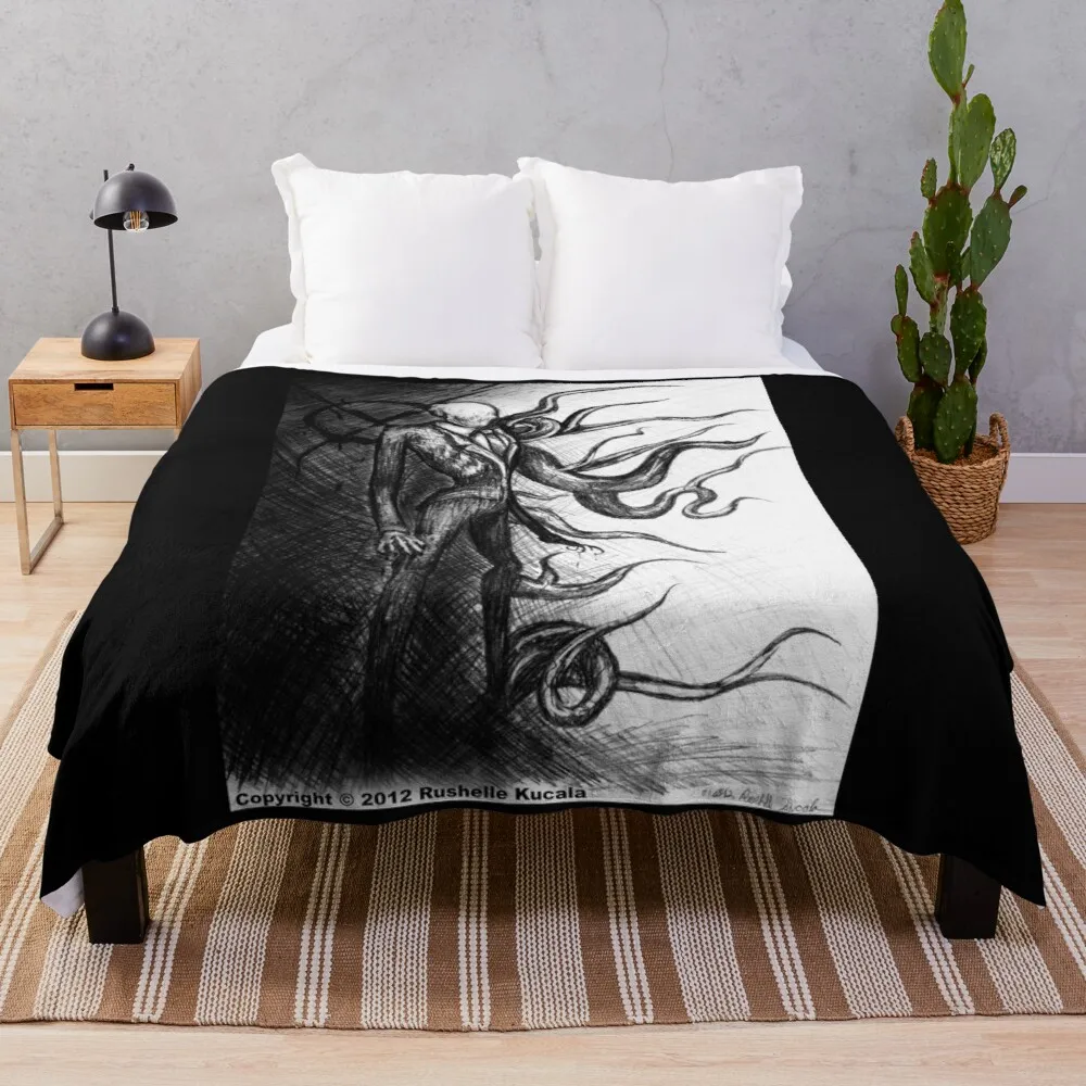 

Slender Man Throw Blanket Large Knit Plaid Decorative Sofa Blanket