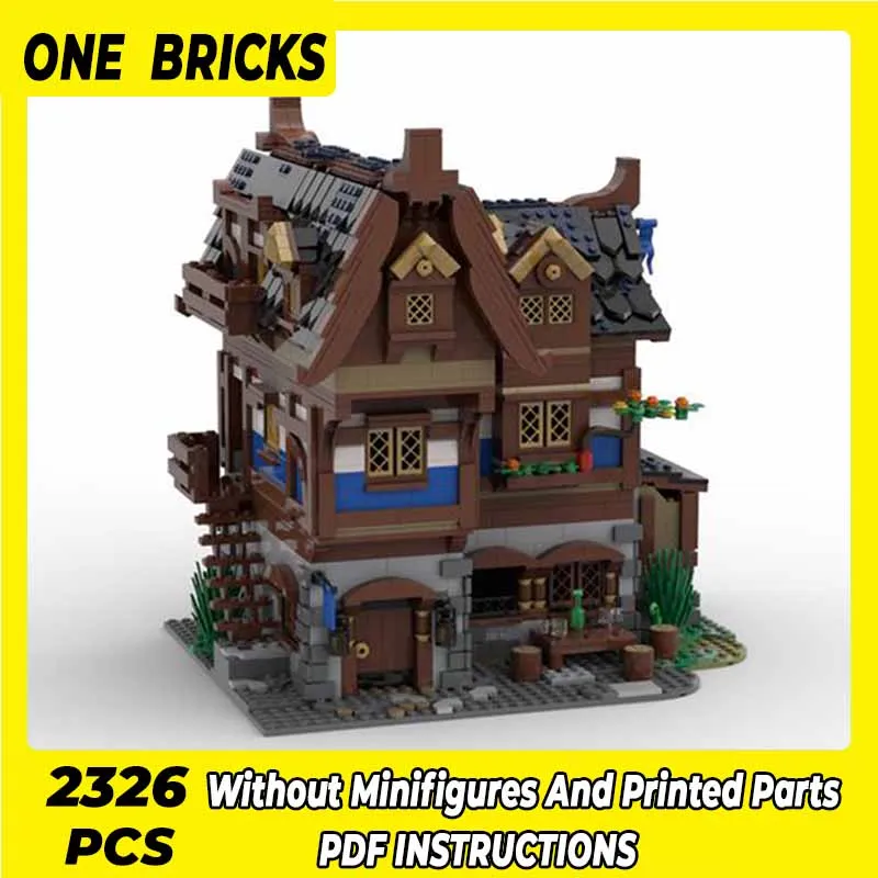 

Moc Building Blocks Medieval Model Hotels And Taverns Technical Bricks DIY Assembly Construction Toys For Child Holiday Gifts