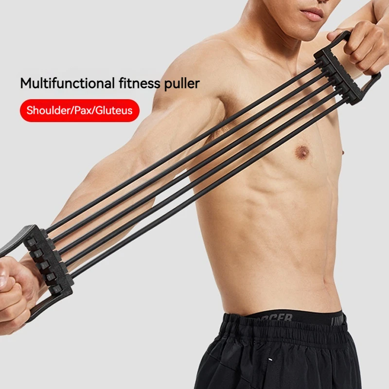 

Five Tube Chest Extender Back Workout Equipment Home Muscle Building Tube Extender Can Be Removed Tension Rope