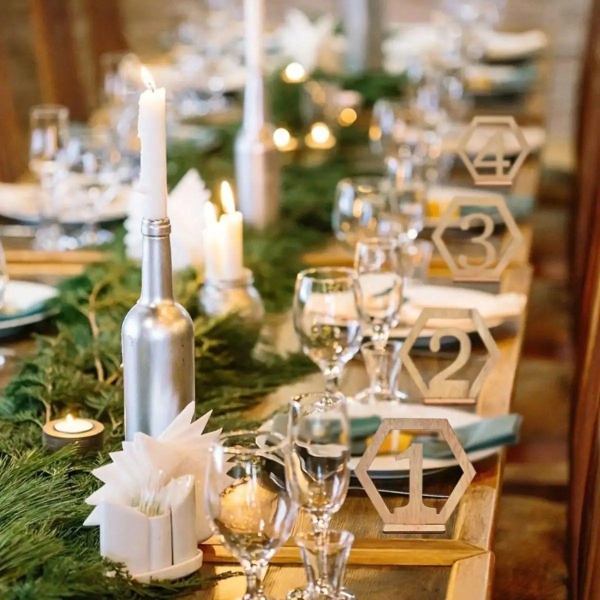 10 шт./упаковка деревянные тарелки с цифрами для обеденного стола