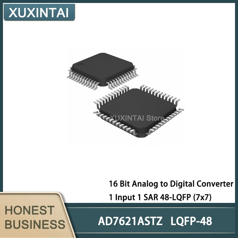 

5Pcs/Lot AD7621ASTZ 16 Bit Analog to Digital Converter 1 Input 1 SAR 48-LQFP (7x7)AD7621