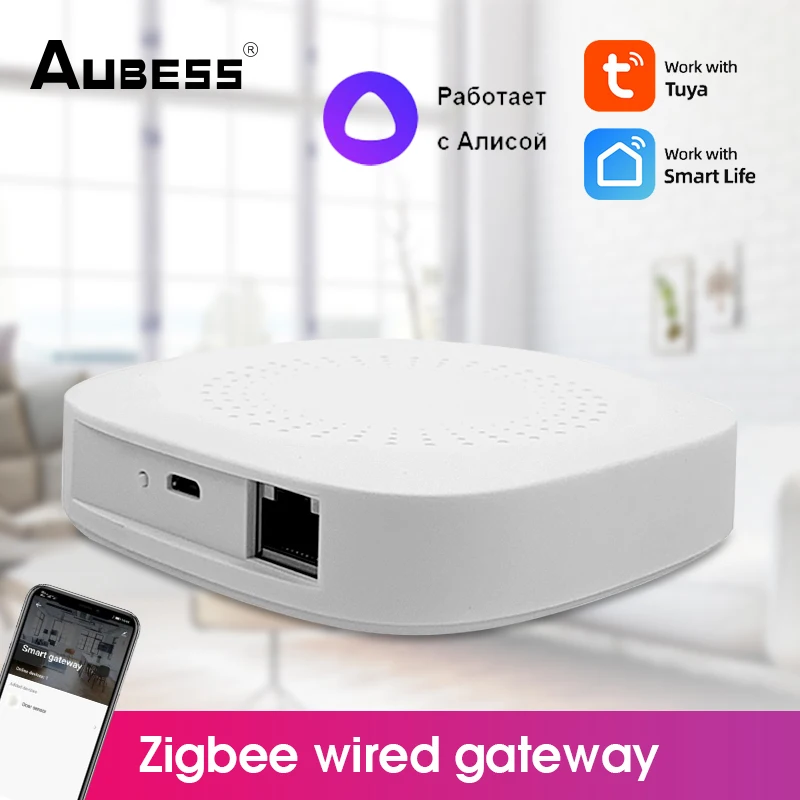 

Смарт-шлюз Tuya ZigBee, беспроводной контроллер для умного дома, работает с Alexa Google Home Яндекс. Алиса