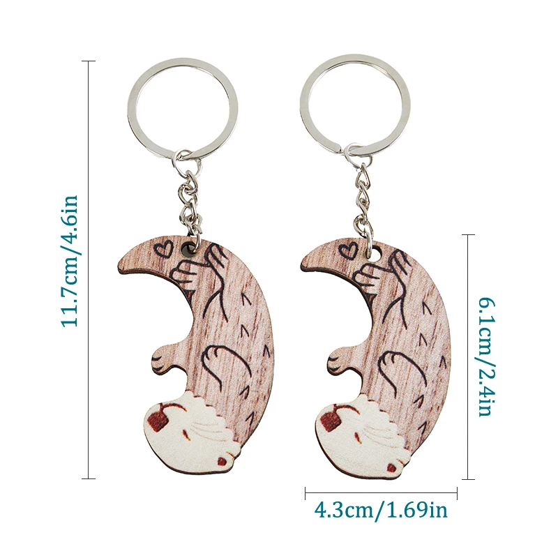 

2 шт., деревянный брелок для автомобильных ключей, 11,7/4,3 см