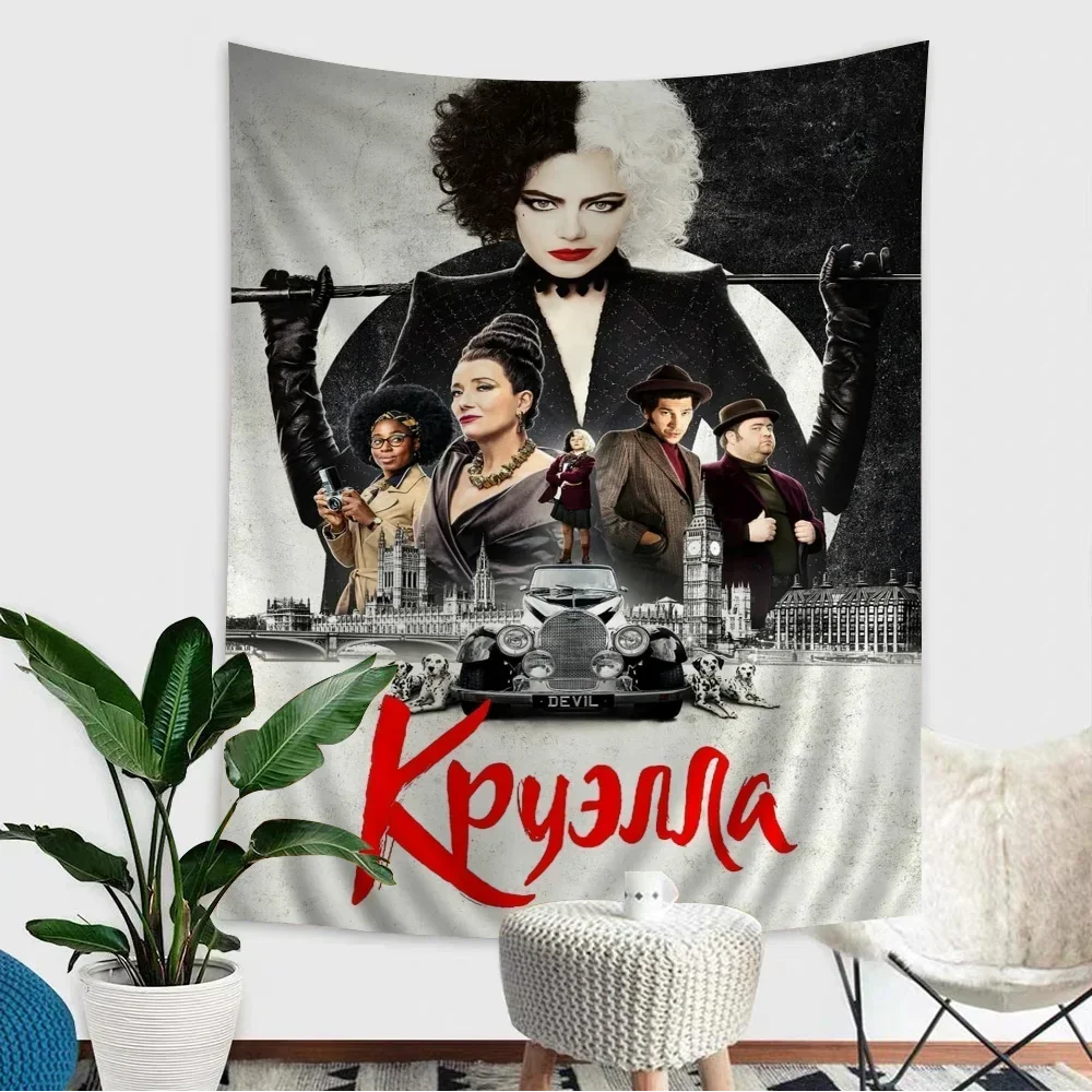 C-Cruella аниме гобелен подвесной Таро хиппи настенные коврики Dorm домашний декор
