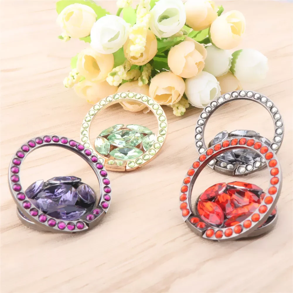 

Luxury Bling Diamond Phone Holder Foldable Portable Lazy Bracket Smartphone Finger Ring Stand Cartoon For iPhone11 XS