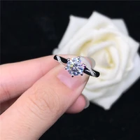 Solid Platinum PT950 3CT Round Diamond Engagement Ring For Women Beautiful Birthday Gift For Girl Party Invitation Accessories