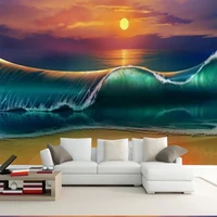 3d wallpaper oil painting ocean waves landscape photo wall murals living room bedroom backdrop wall home decor papel de parede