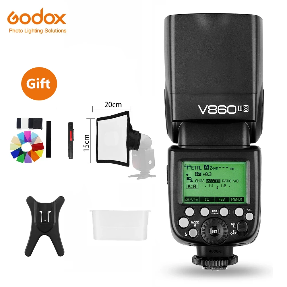 Godox Ving V860II V860II-C 2,4G GN60 E-TTL HSS 1/8000s литий-ионная батарея для камеры Speedlite Flash для Canon Nikon Sony Fuji Olympus