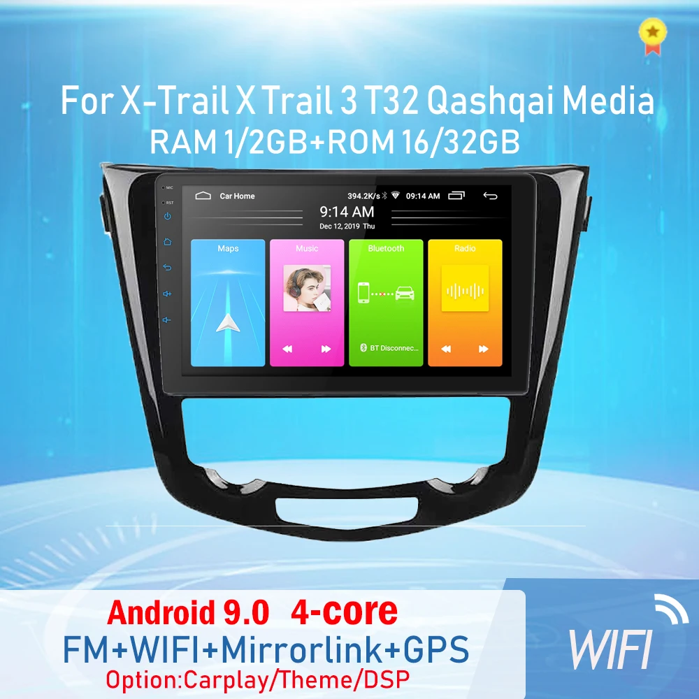 

2din Android 9.0 Multimedia Video Player For X-Trail X Trail 3 T32 Qashqai 1 J10 2013-2017 Car Radio Navigation GPS WIFI FM