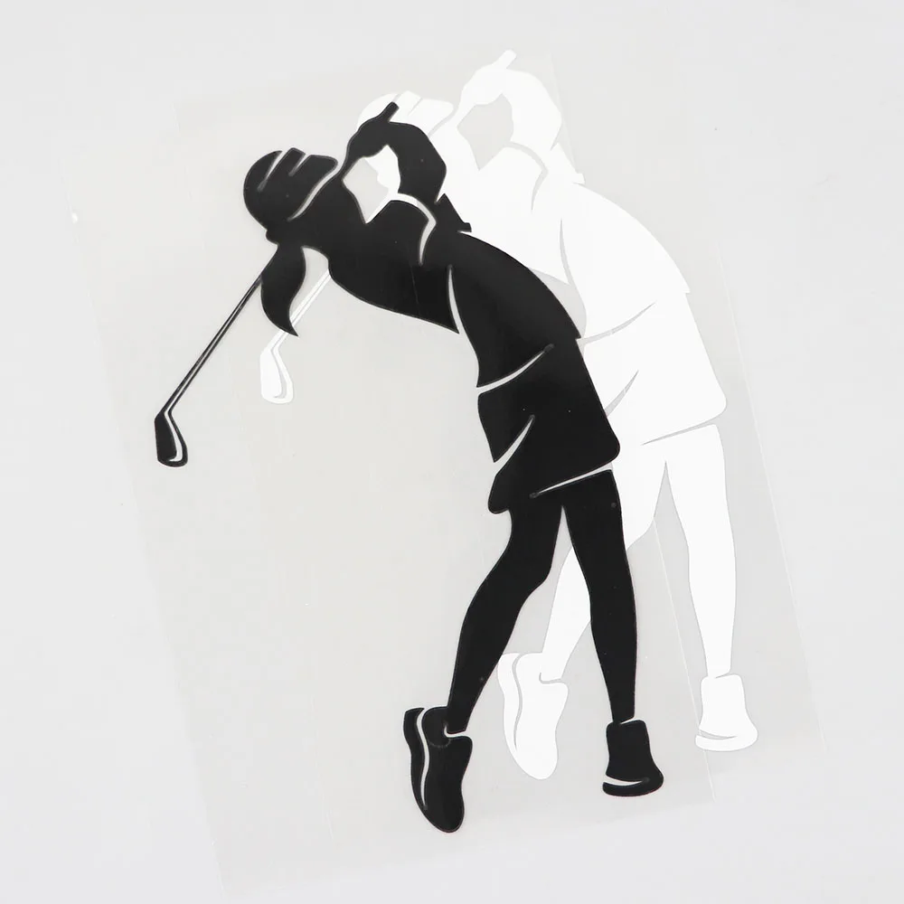 YJZT 10 4 см × 17 2 Женская виниловая наклейка-утюжок для гольфа черная/серебристая