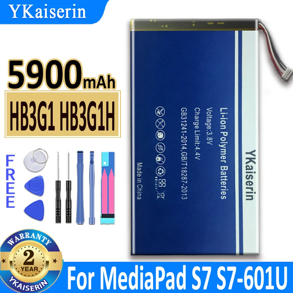 

5900mAh YKaiserin Battery HB3G1&HB3G1H for Huawei MediaPad 7 Lite 7Lite S7-301u 301w 302 303 Tablet PC Bateria