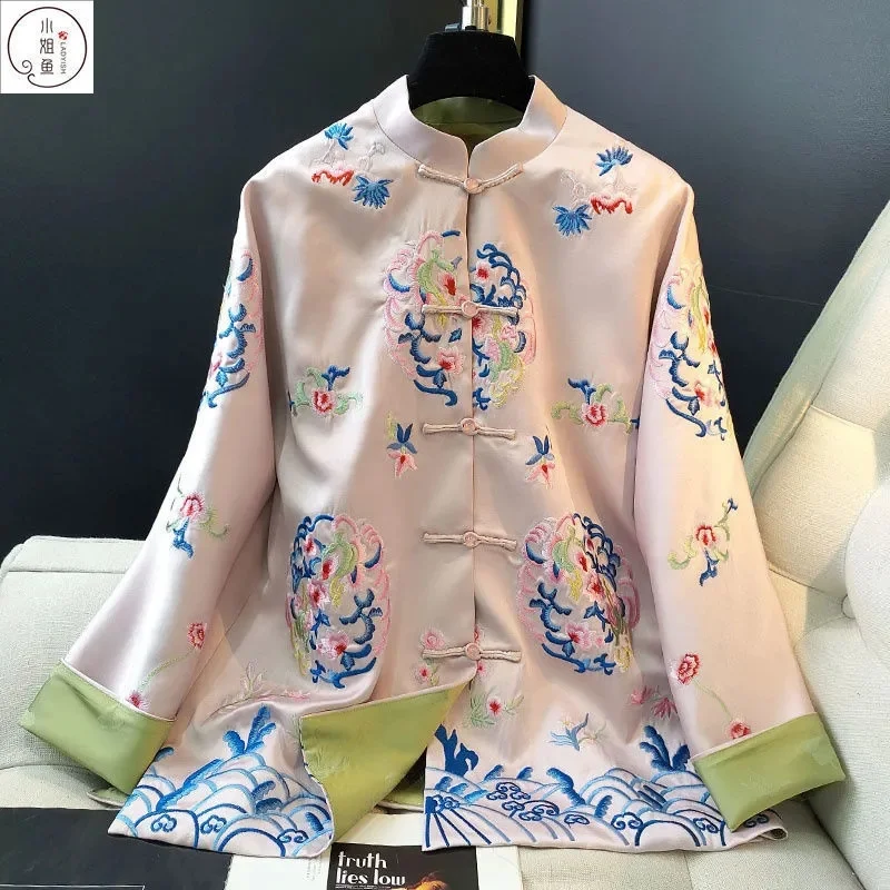 

Pink Chinese Style Blouse For Women in The Autumn Of 20 a New Improved Chinese Style Retro Button Cheongsam Coat For Women M517