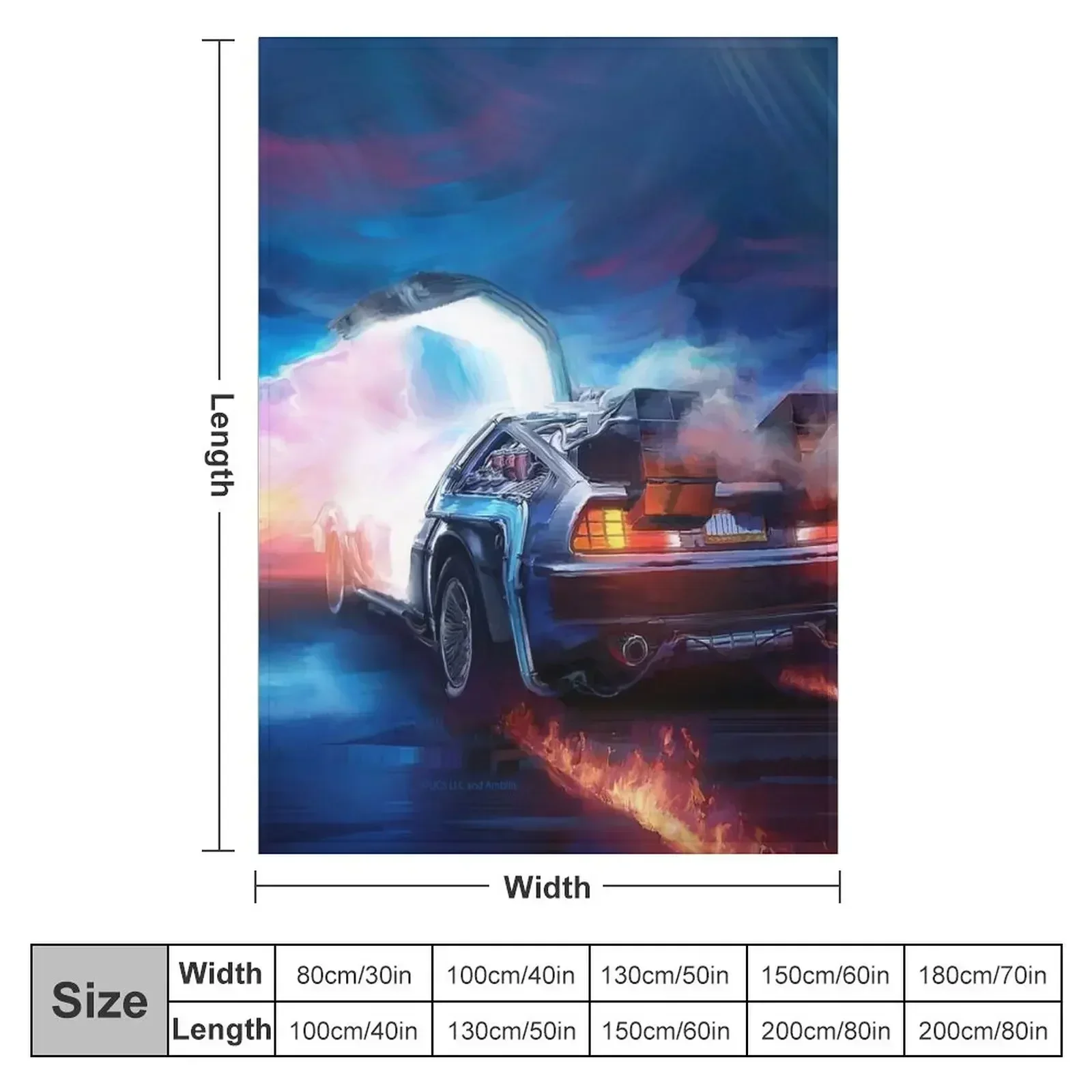 Back to the Future Delorean Time Machine Throw Blanket Sleeping Bag Kid'S Blankets