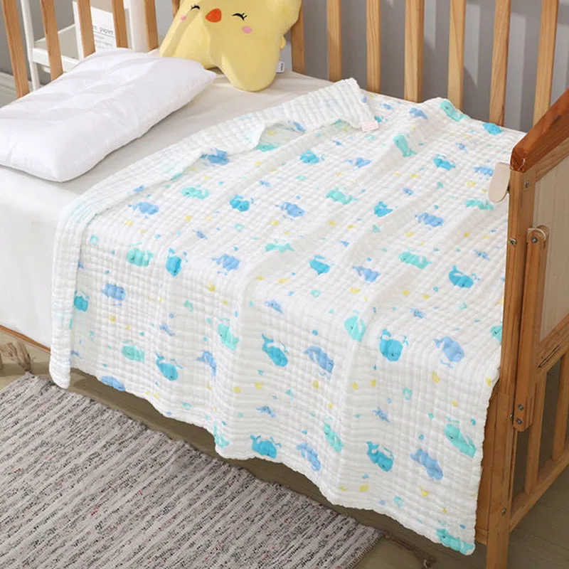

Pure Cotton Gauze Newborn Swaddle Wrap Cute Cartoon Summer Baby Blanket Soft Skin-friendly Four-season Bath Towel Bedding Quilt