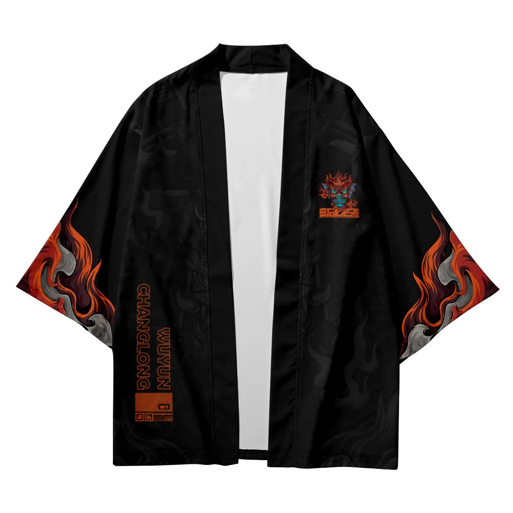 Пляжное кимоно в японском стиле Харадзюку для мужчин и женщин модная одежда