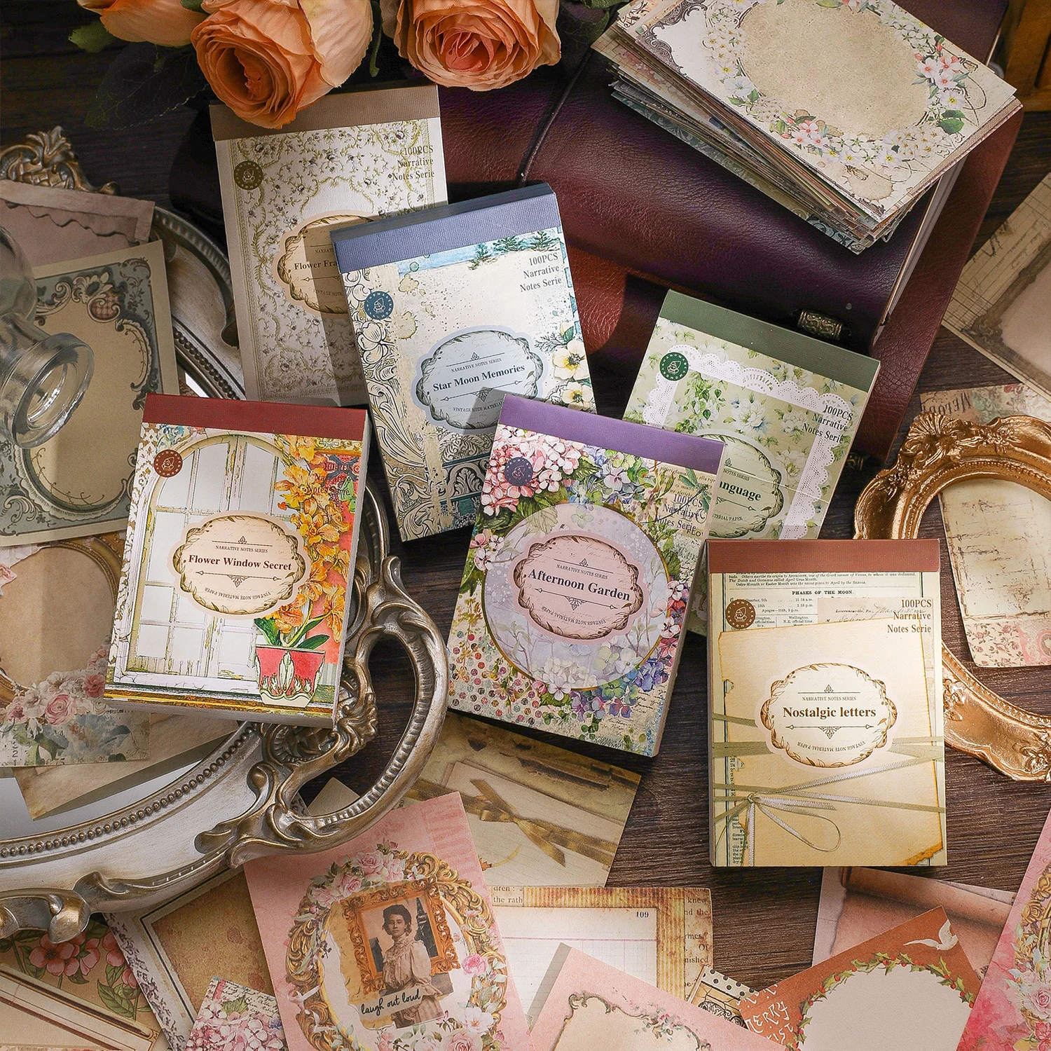 

Card Lover 100 Pcs[Narrative Notes Series] Vintage Plant Journal Material Paper Light Paper Deco Scrapbooking Sticker Scrapbook