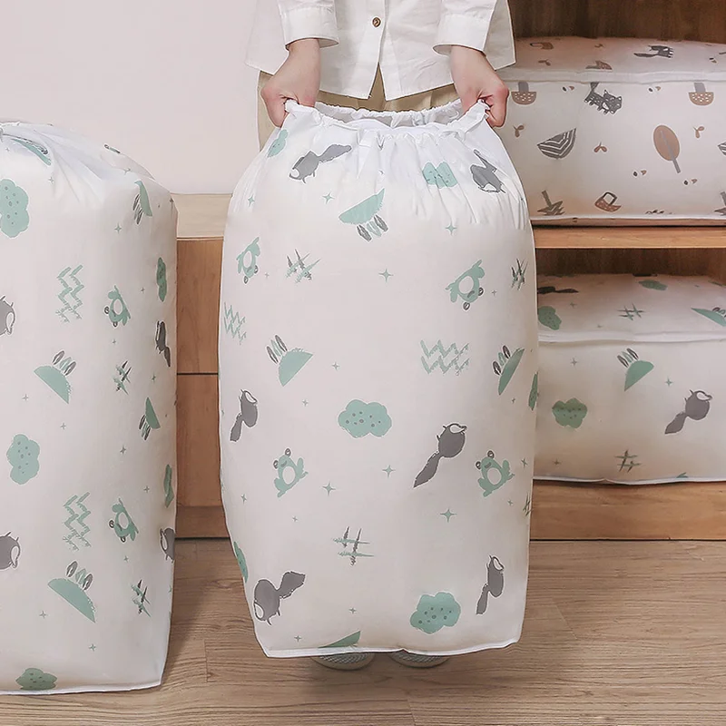 

Cartoon Print Waterproof Dust-Proof Quilt Storage Bag Moisture And Mildew Proof Organizing Bag For Clothes Moving Packing Tools