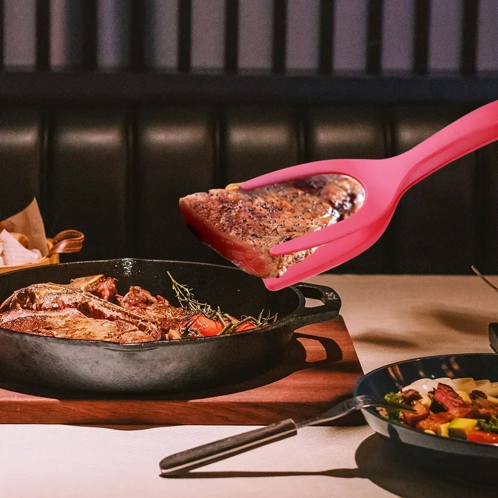 Экологичный Силиконовый Набор Кухонной Утвари 2-в-1 Флиппер И Щипцы