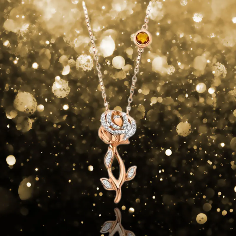 

Single Branch Flower Necklace for Women Winding Exquisite Luxury Pendant Wholesale High Quality Fashion Jewelry Wedding Gift