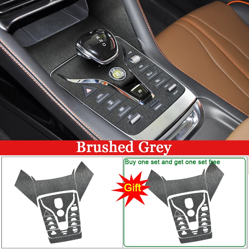 

Наклейка на салон автомобиля, защитная пленка для коробки передач для BYD SONG PLUS DMI 2022 2023, наклейка на панель переключения передач автомобиля, черные аксессуары из углерода