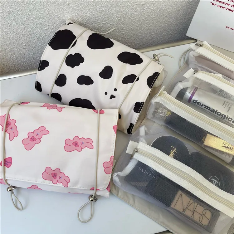 Women Retro Makeup Storage Bag Bear Cosmetic Necesserie Organizer Travel Toiletry Bags Cute Pencil Case |