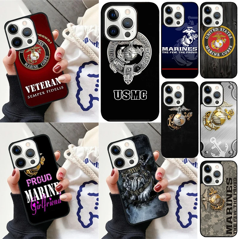 Чехол для телефона USMC Marine корпус iPhone 16 15 14 Plus X XR XS apple 11 12 13 mini Pro Max coque