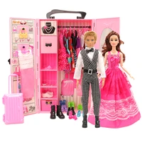 christmas gift cheap 43 items kids toys 1 wardrobe 42 doll accessories dress shoes hanger bags dolls furniture for barbie ken