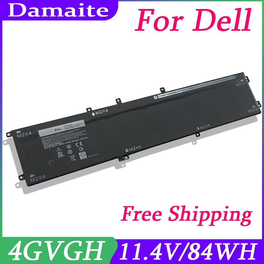 Новый аккумулятор для ноутбука 4GVGH RRCGW DELL Precision 5510 XPS 15 9550 Series 1P6KD T453X 11 4 V 84WH
