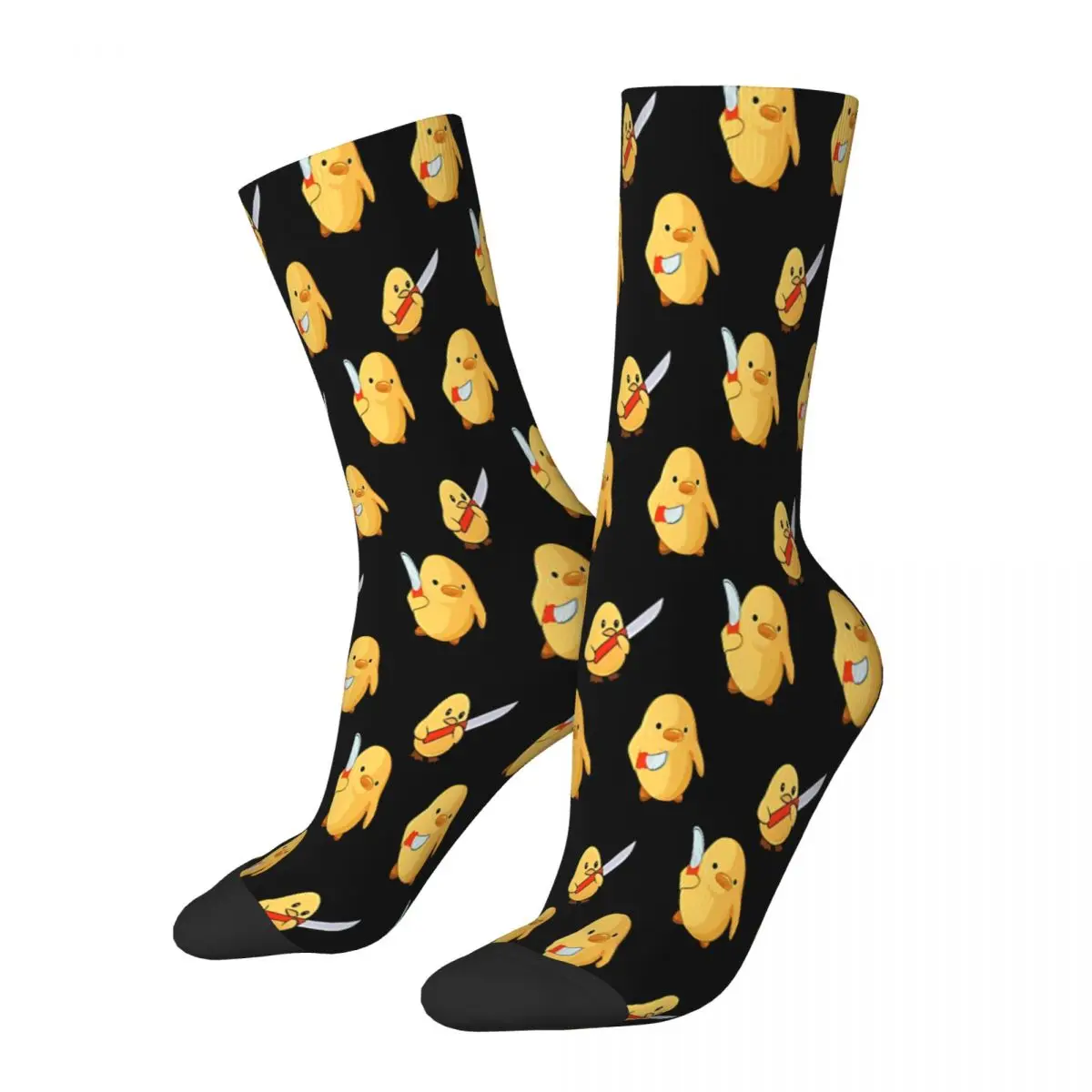 Duck With Knife Duck You Cute Meme Socks Male Mens Women Winter Stockings Printed