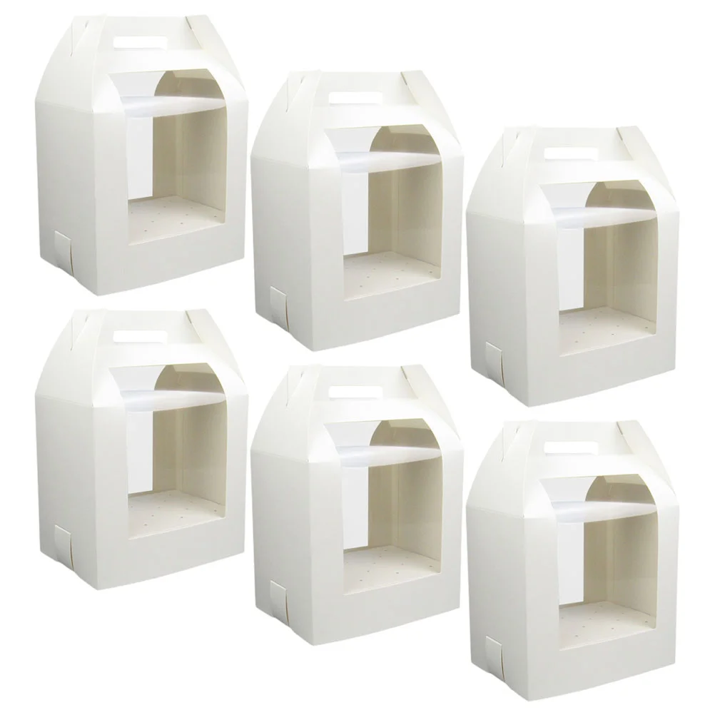 

6 Pcs Cookie Packing Supplies Cake Pop Displaying Cupcake Container Candy Case Bakery Biscuit Clear Paper Containers