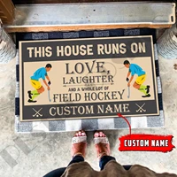 ice hockey sport lover custom name gift decor porch doormat rug mats floor carpet gift 3d all over printed doormat non slip q 1