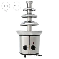 4 Tier Stainless Steel Electric Chocolate Fondue Fountain Machine Warmer Machine For Candy Butter Cheese