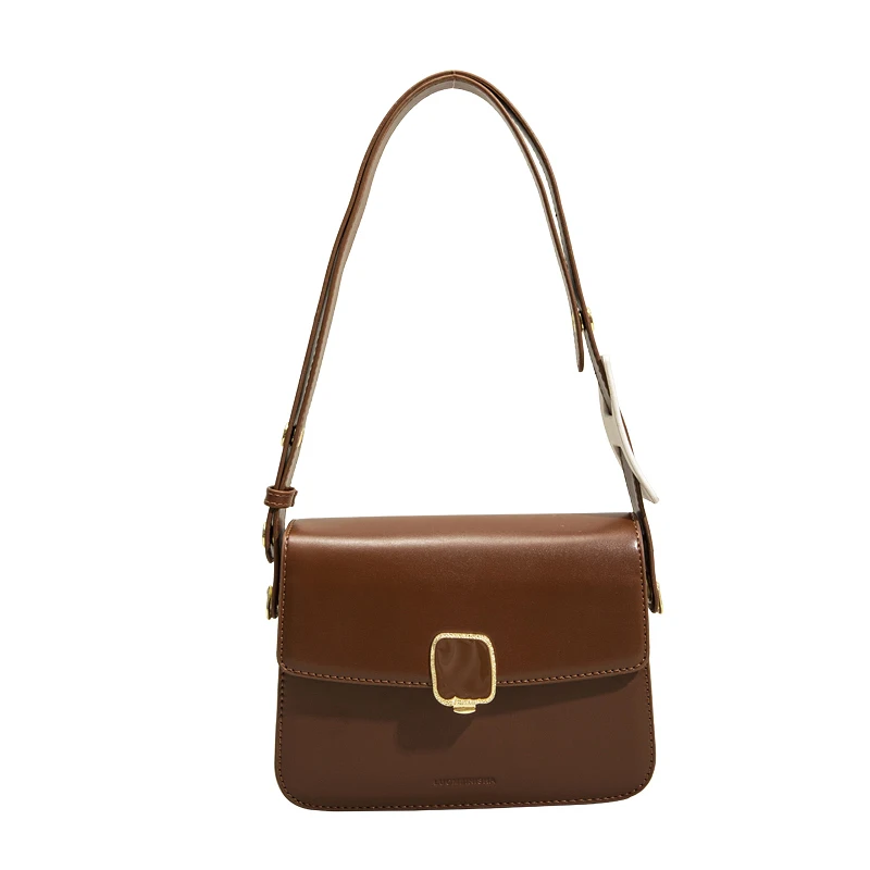 

Withered England Simple Solid Fashion Leather Commuter single shoulder bag messenger bag texture minority underarm bag Women