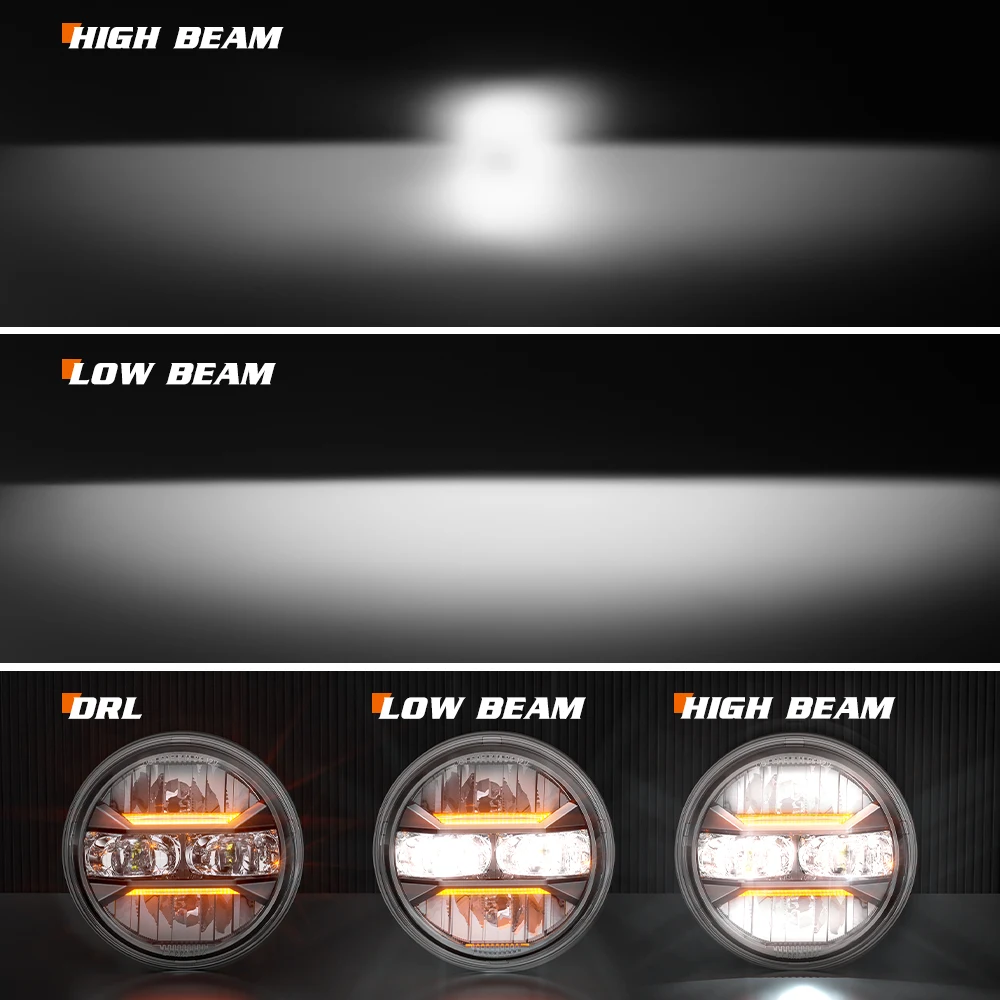 Универсальная 5 75 дюймовая круглая светодиодная фара для мотоцикла DRL 3/4 Harley Honda